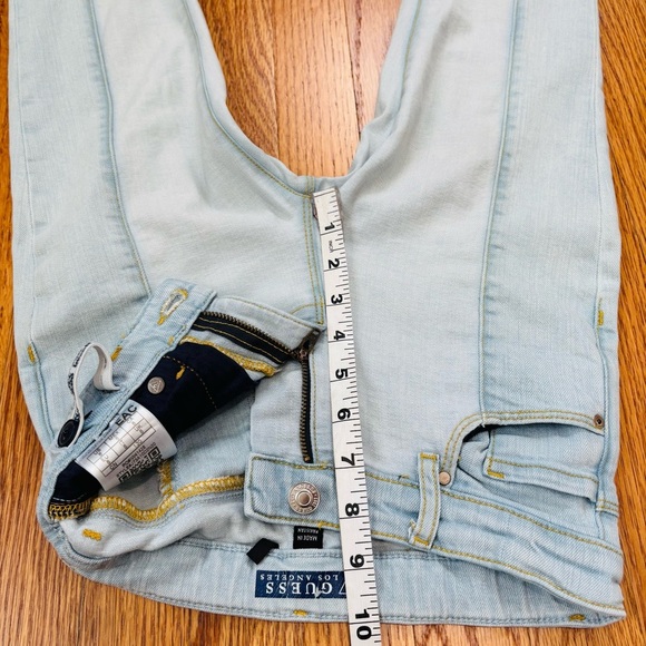 Guess big girls two tone denim blue high low raw hem preppy jeans - Picture 10 of 15